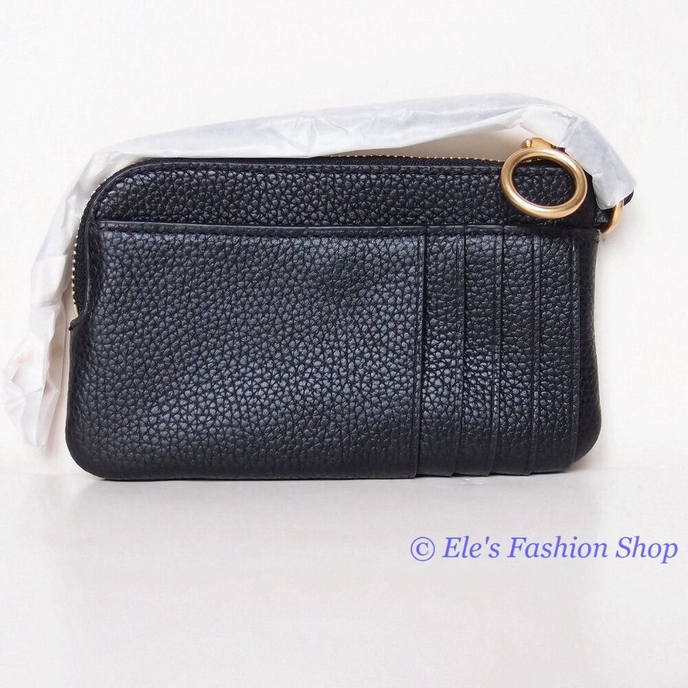 NWT Tory Burch Perry Bombe Card Case Small Leather Wristlet Gray Heron - Picture 13 of 13